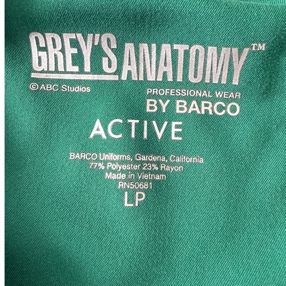 Greys Anatomy by Barco Womens Scrub Mixed Set Green Top Pants LP 5105 - Picture 7 of 10